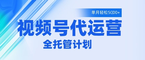 视频号代运营2.0，全程托管招募，单月轻松变现5k【揭秘】-比钱轻创