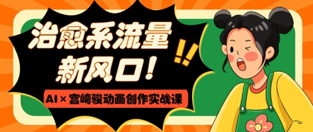 治愈系流量新风口，AI+宫崎骏动画创作实战课，从0到1打造爆款视频-比钱轻创