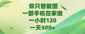 你只管截图，一部手机在家做，苹果安卓都可以，一天5张+【揭秘】-比钱轻创