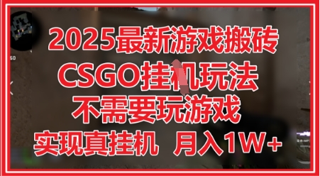2025最新游戏搬砖，CSGO挂G，不需要玩游戏，实现真挂G，月入1W+【揭秘】-比钱轻创