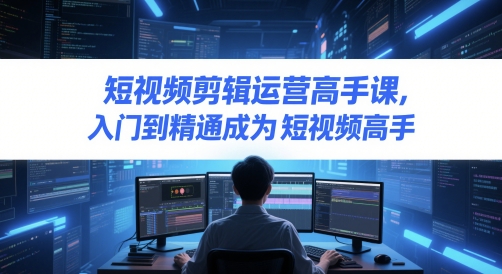 短视频剪辑运营高手课，入门到精通成为短视频高手-比钱轻创