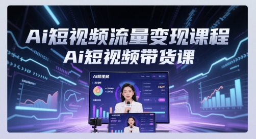 Ai短视频流量变现课程，Ai短视频带货课-比钱轻创