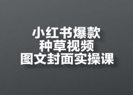 小红书爆款种草视频图文封面实操课，​开店、选品、引流、变现全流程-比钱轻创