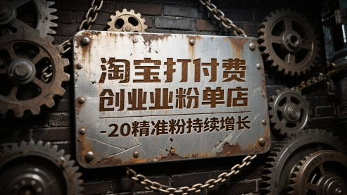 淘宝打付费创业粉单店每天稳定10-20精准粉持续增长【揭秘】-比钱轻创