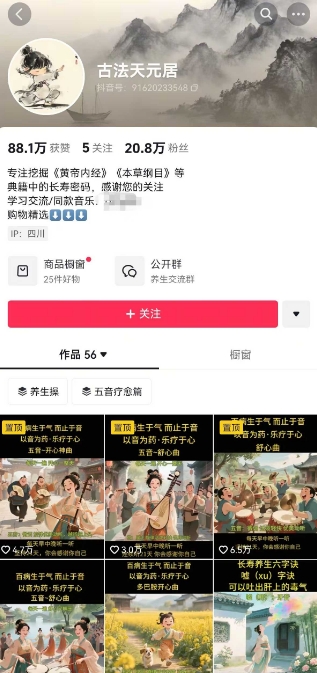 古法五音养生教程，五音疗愈的视频的制作方法，2-4小时就能学会，作者10天涨粉10W-比钱轻创
