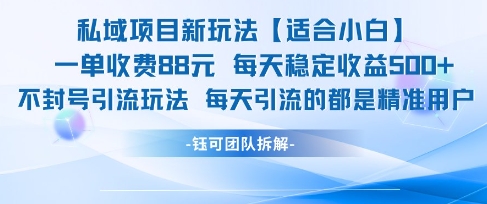 私域项目新玩法【适合小白】 一单收费88.每天稳定收益几张-比钱轻创