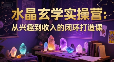 水晶玄学实操营：从兴趣到收入的闭环打造课-比钱轻创