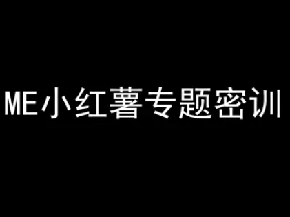 ME小红薯专题密训-小红书电商教程-比钱轻创