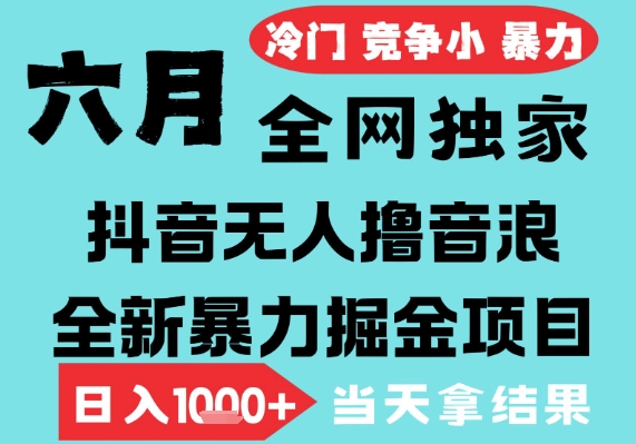 2025年6月高爆抖音无人直播最新撸音浪掘金项目，无脑日入1k+，低门槛小白可做，可矩阵放大【揭秘】-比钱轻创