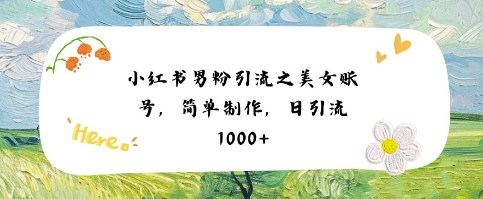 小红书男粉引流项目之美女账号6，简单制作，条条爆款原创，不违规-比钱轻创