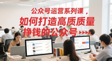 公众号运营系列课，如何打造高质量挣钱的公众号-比钱轻创