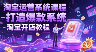 淘宝运营系统课程-打造爆款系统-淘宝开店教程-比钱轻创