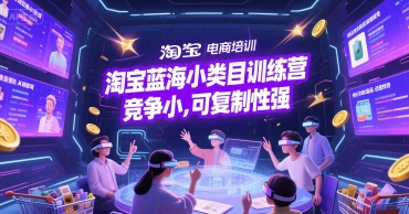 淘宝蓝海小类目训练营， 竞争小，可复制性强-比钱轻创
