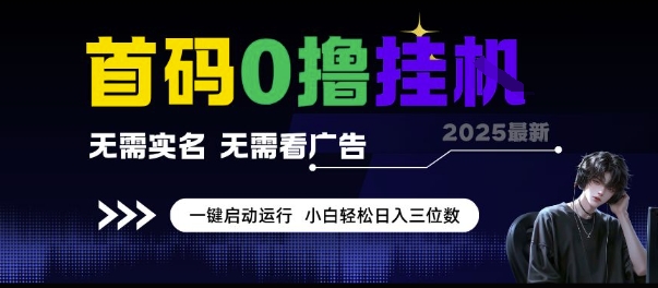 首码0撸挂G项目，无需实名无需看广告 一键启动运行，小白轻松日入三位数【揭秘】-比钱轻创