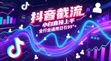 抖音截流，小白直接上手，全行业通用日引99+精准粉【揭秘】-比钱轻创