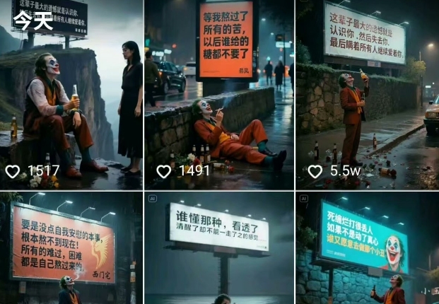 一条视频竟然15W赞！用AI制作小丑自嘲扎心文案视频，当下非常火爆的短视频流量神器-比钱轻创