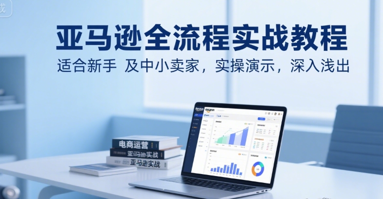 亚马逊全流程实战教程，适合新手及中小卖家，实操演示，深入浅出-比钱轻创