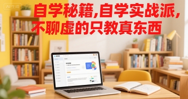 自学秘籍，自学实战派，不聊虚的只教真东西-比钱轻创
