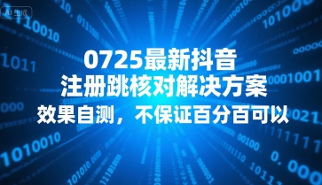 0725最新抖音注册跳核对解决方案，效果自测，不保证百分百可以-比钱轻创