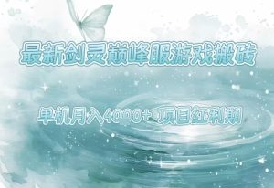 最新剑灵巅峰服游戏搬砖，项目红利期，单机稳定月入4k+操作简单好上手【揭秘】-比钱轻创