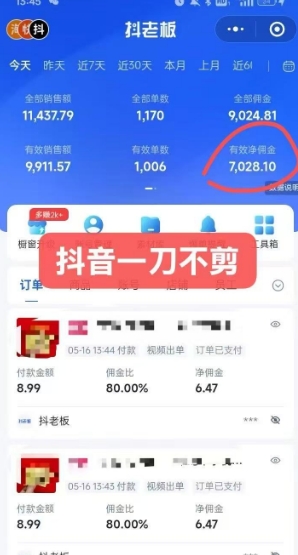 抖音短视频一刀不剪带货，不剪辑，不直播，每天发个视频，等着出单获取带货佣金-比钱轻创