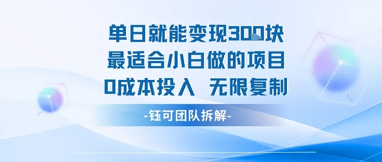 单日就能变现3张最适合小白做的项目0成本投入 无限复制-比钱轻创