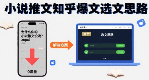 为什么你的小说推文没流量？小说推文知乎爆文选文思路-比钱轻创