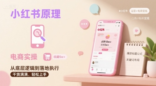 小红书原理以及详细实操流程，小红书电商教程-比钱轻创
