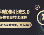 知乎精准引流5.0+知乎好物变现技术课程：每天1-2小时5天看效果，月入3W+-比钱轻创