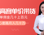 抖音高单价带货项目，一单佣金几十上百元，核心套路月入几十万（共3节）-比钱轻创