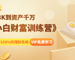 《小白财富训练营》月入3K到资产千万，这是套100%的理财系统（11节课）-比钱轻创