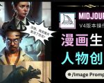 Midjourney V4版本操作教程：2个简单参数，完成漫画生成，人物创建-比钱轻创