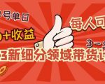 2023新细分领域带货计划：单号单日1000+收益不难，每人可操作3-5个账号-比钱轻创