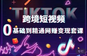 跨境短视频TIKTOK 0基础到精通网赚变现套课，跨境短视频独立站带货变现技巧-比钱轻创
