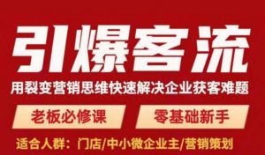 引爆客流,用裂变营销思维快速解决企业获客难题,老板必修课,零基础新手-比钱轻创