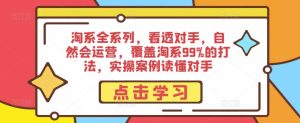 淘系全系列,看透对手,自然会运营,覆盖淘系99%的打法,实操案例读懂对手-比钱轻创