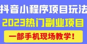 抖音小程序9.0新技巧,2023热门副业项目,动动手指轻松变现-比钱轻创