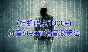 抖音Steam撸音浪玩法，挂机一天收入1000+不露脸 不说话 不封号 社恐人群福音-比钱轻创