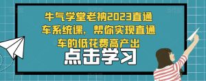牛气学堂老衲2023直通车系统课，帮你实现直通车的低花费高产出-比钱轻创