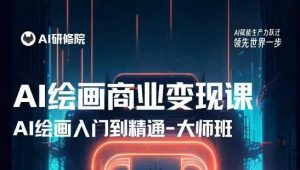 AI绘画商业研修班训练营，从入门到精通，熟练使用AI工具到将AI绘画技术应用到各类商业场景的变现课-比钱轻创