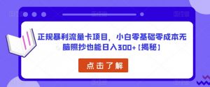 正规暴利流量卡项目,小白零基础零成本无脑照抄也能日入300+【揭秘】-比钱轻创