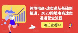 跨境电商-速卖通从基础到精通,2023跨境电商速卖通运营全流程-比钱轻创