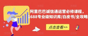 阿里巴巴诚信通运营必修课程，​1688专业级知识库/白皮书/全攻略-比钱轻创