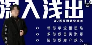 阿浅地产圈·深入浅出1.0，带你学流量思维，教你做垂直账号，陪你做房产成交-比钱轻创