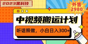 外面卖2980元2023黑科技操作中视频撸收益，听话照做小白日入300+-比钱轻创