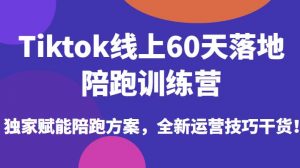 Tiktok线上60天落地陪跑训练营，独家赋能陪跑方案，全新运营技巧干货-比钱轻创