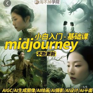 淘不掉学院·midjourney小白入门基础，​AI摄影+AI设计+AI绘画-AIGC作图-比钱轻创