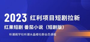 2023红利项目短剧拉新，听潮阁学社月入过万红果短剧番茄小说CPA拉新项目教程【揭秘】-比钱轻创