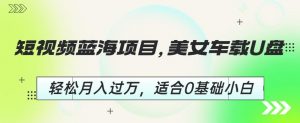 短视频蓝海项目,美女车载U盘,轻松月入过万,适合0基础小白【揭秘】-比钱轻创