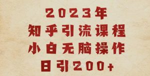 2023知乎引流课程，小白无脑操作日引200+【揭秘】-比钱轻创